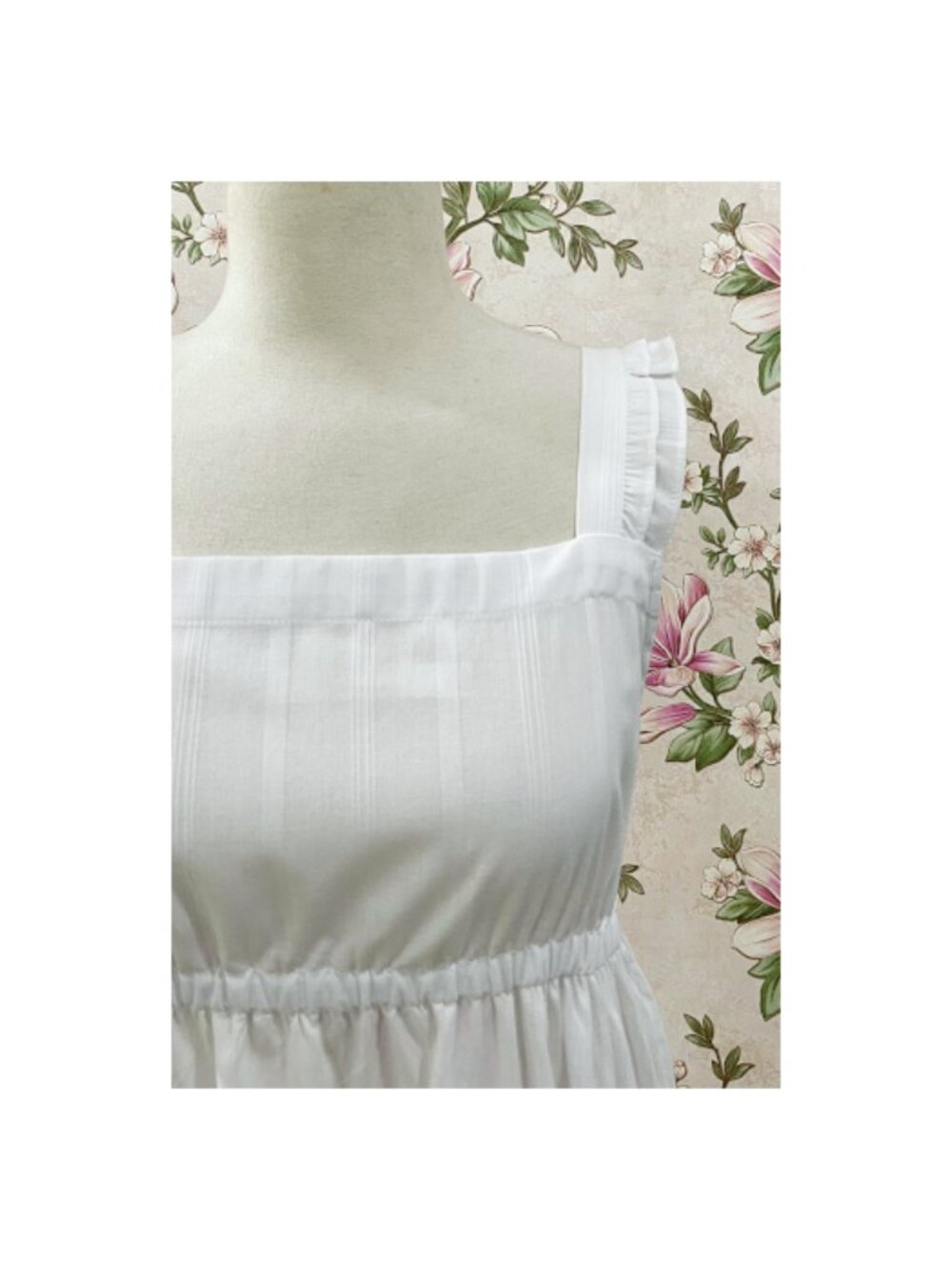 SoieRose White 100% Cotton Prairie Tiered Maxi Dress - SR-1313 - Picture 3 of 7